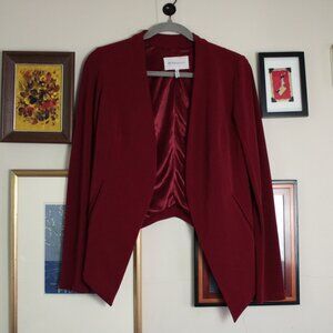 BCBGeneration Open Front Tailored Burgundy Blazer XS